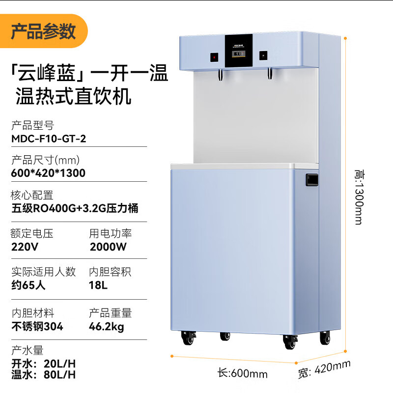 麥大廚2KW溫?zé)崾揭婚_一溫五級(jí)RO反滲透直飲機(jī)